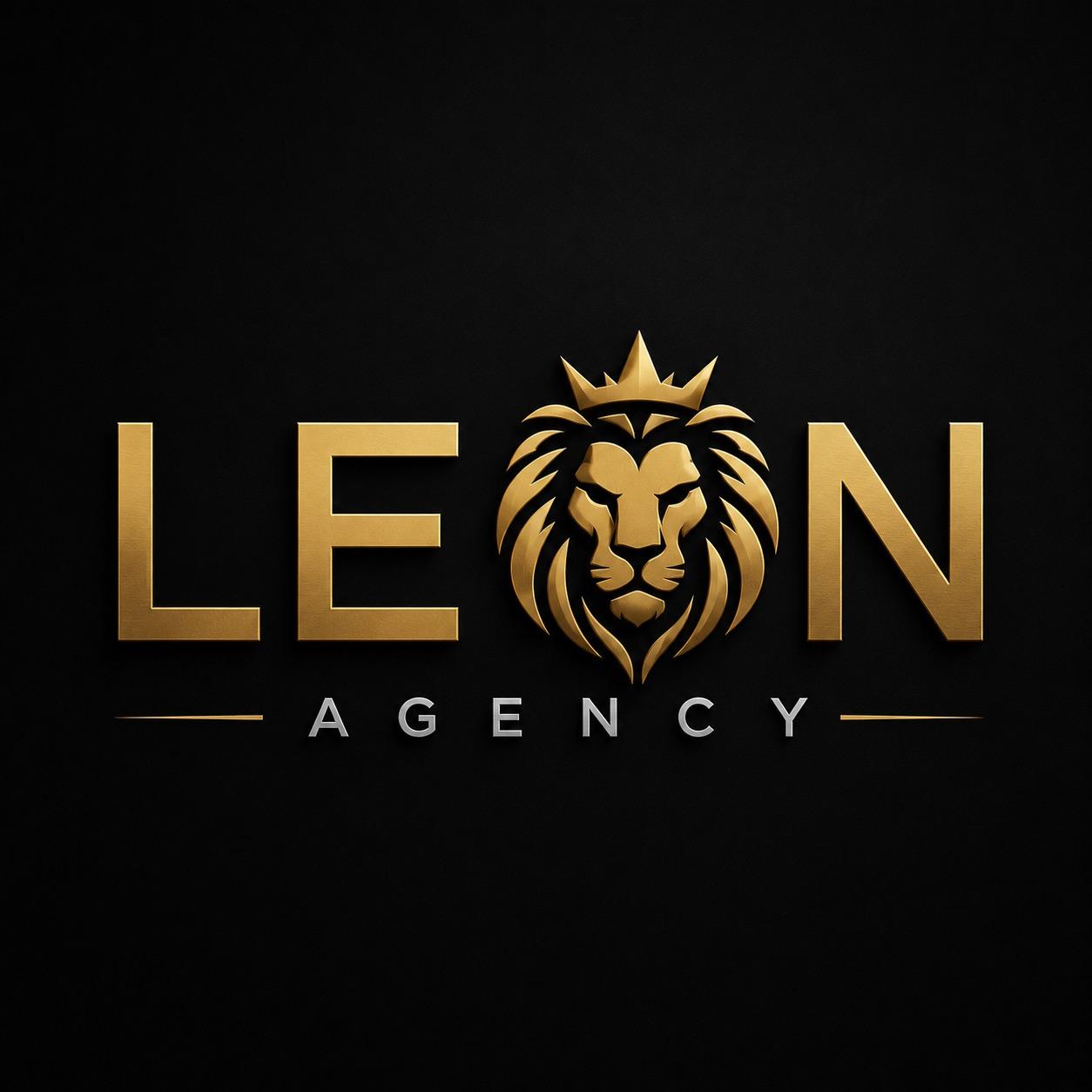 Leon Agency altın aslan ve taç logosu